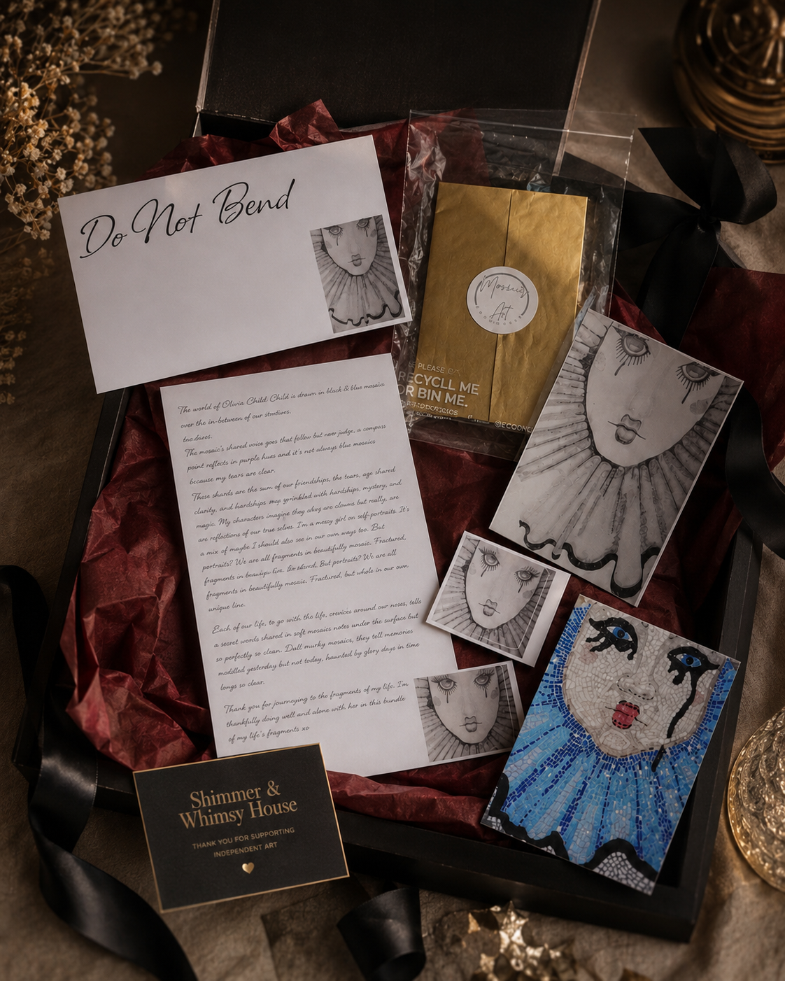 Past Mosaic Mail Club | February 2026 | The Sad Clown Mosaic
