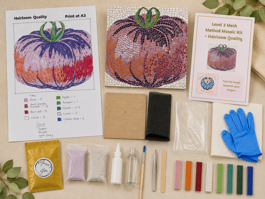 Heirloom Quality Tomato Mosaic Kit | Luxury Mosaic Art Kit with Plywood Board | 🛠 Level 3 Luxury Kit