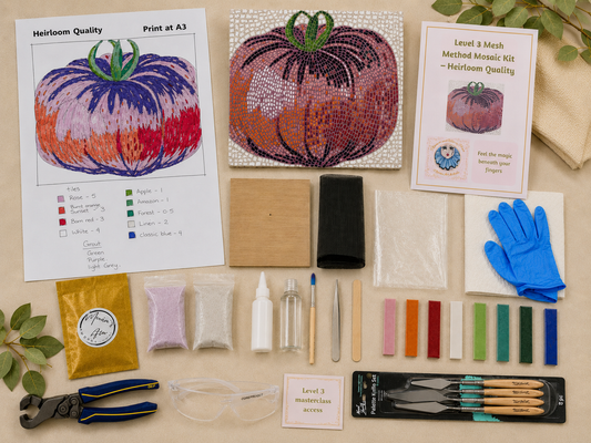 Heirloom Quality Tomato Mosaic Kit | Luxury Mosaic Art Kit with Plywood Board | 🛠 Level 3 Luxury Kit