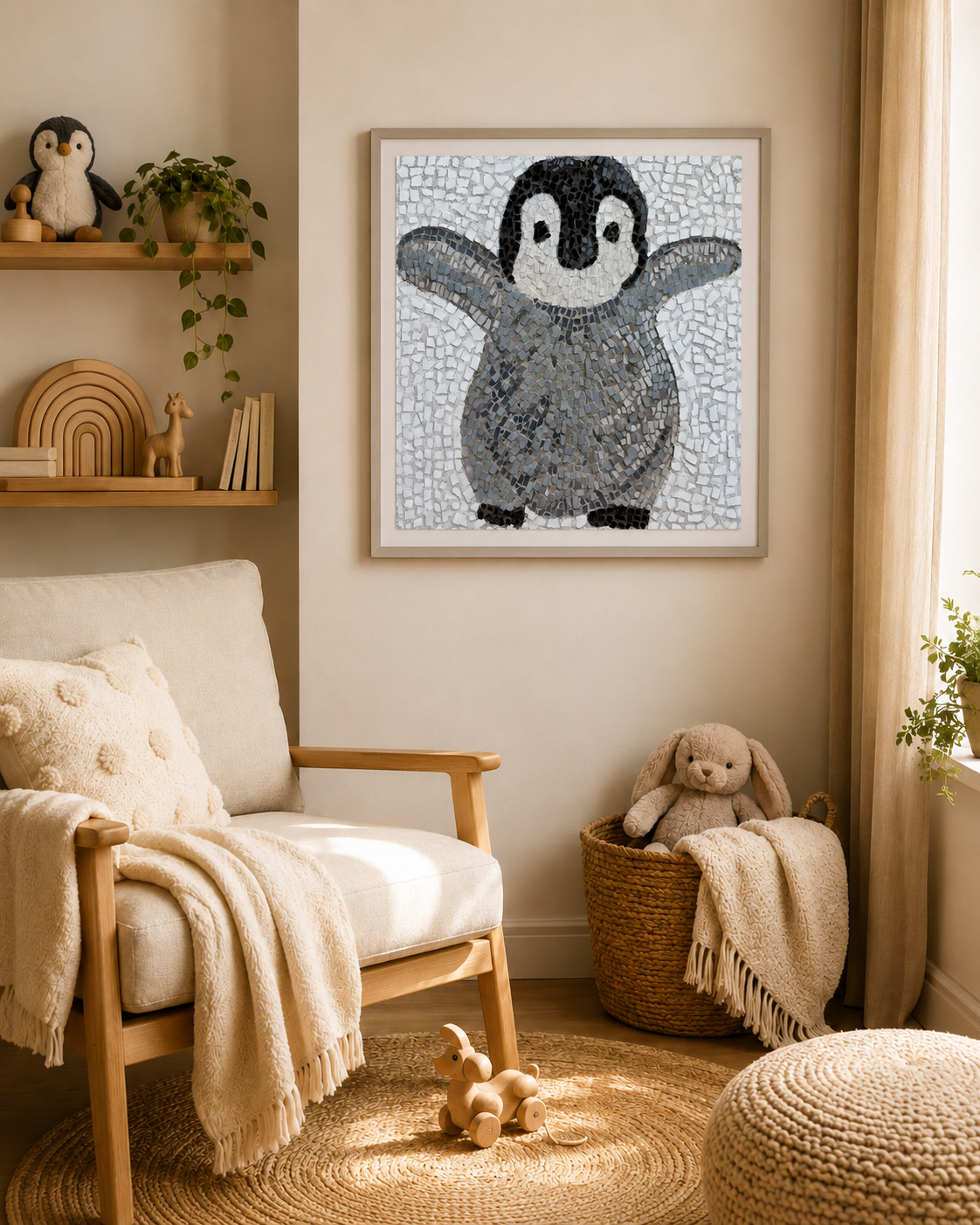 “I’m Coming Mummy” Fine Art Poster – Emperor Penguin Chick Wall Art