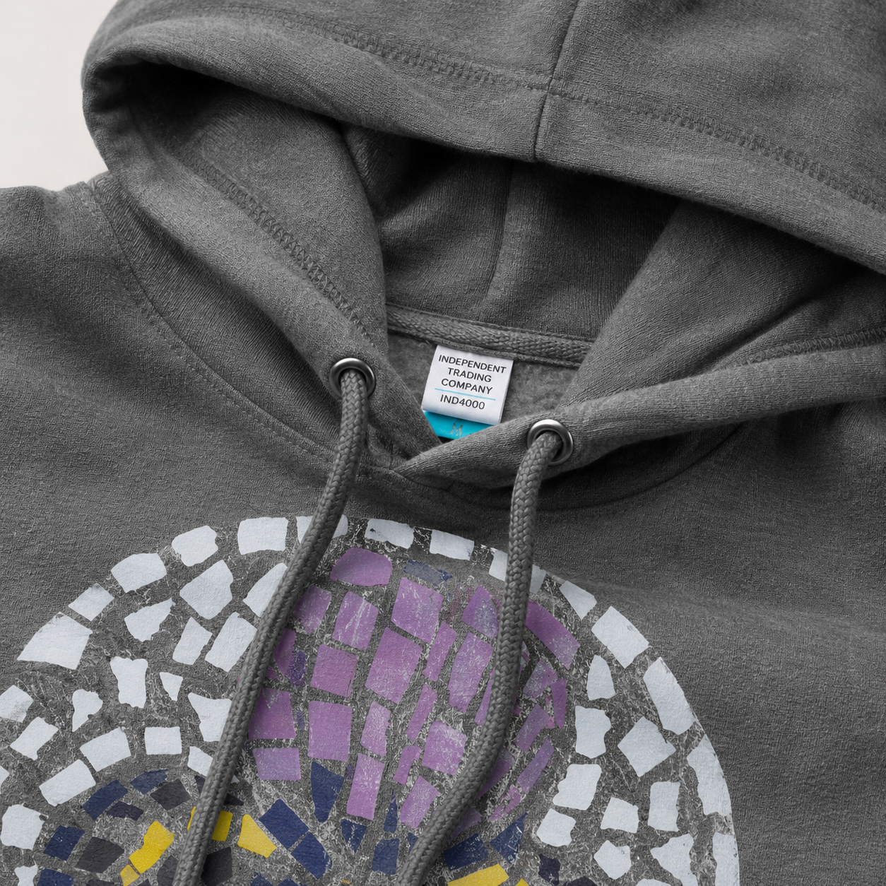 “Iris” Coaster Mosaic Hoodie | Wearable Floral Art Hoodie