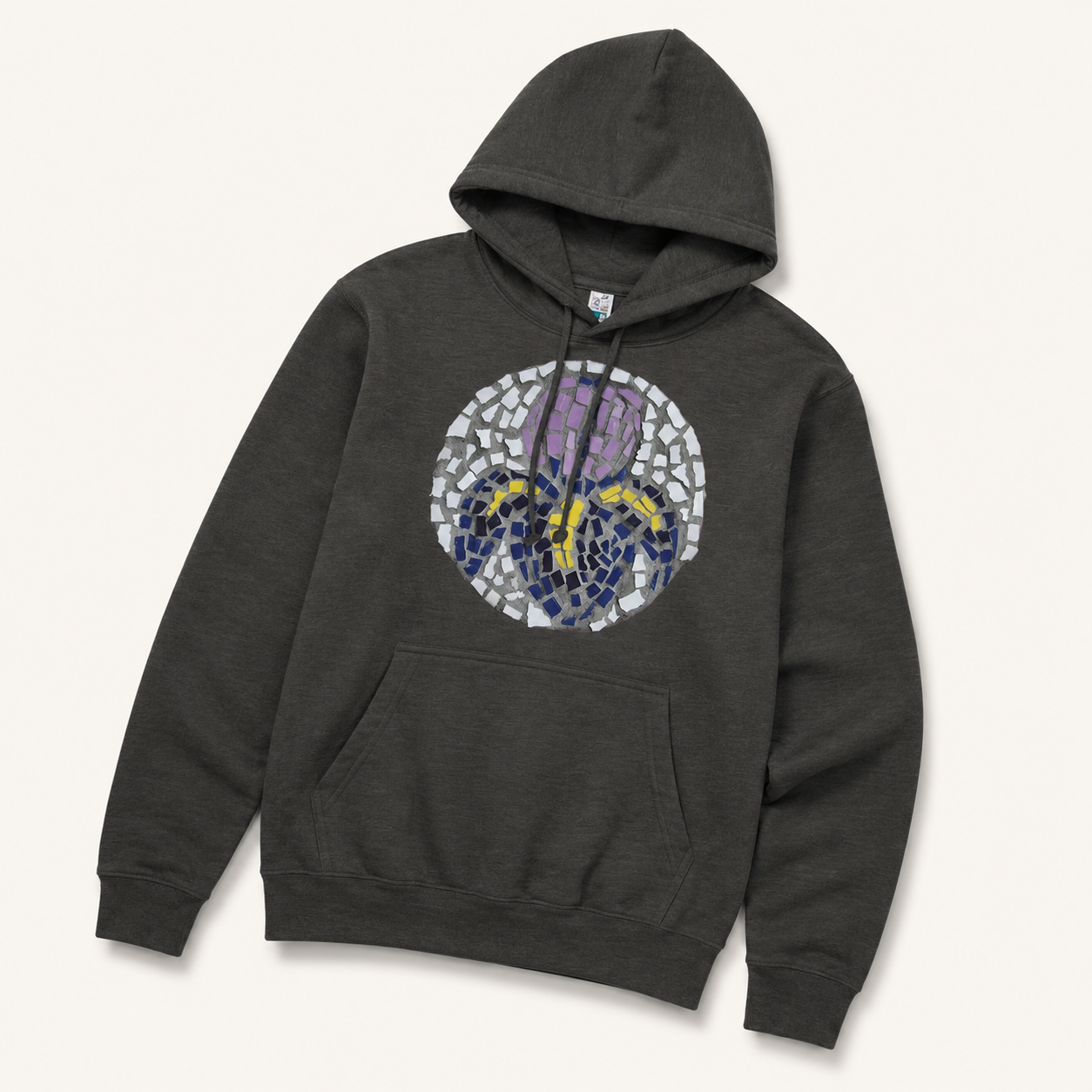 “Iris” Coaster Mosaic Hoodie | Wearable Floral Art Hoodie