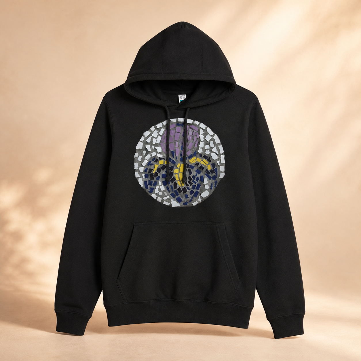 “Iris” Coaster Mosaic Hoodie | Wearable Floral Art Hoodie