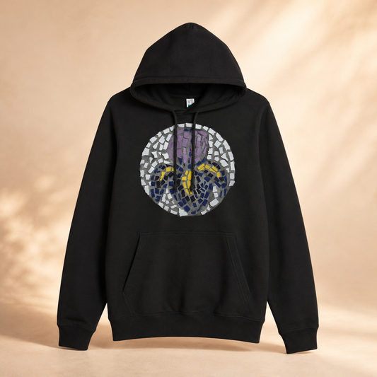 “Iris” Coaster Mosaic Hoodie | Wearable Floral Art Hoodie