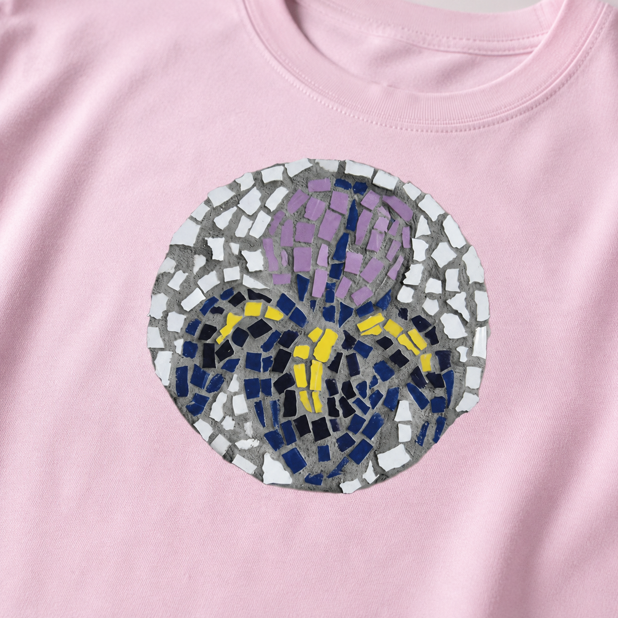 “Iris Mosaic Coaster” Unisex Ultra Cotton Tee | Floral Mosaic Art Shirt