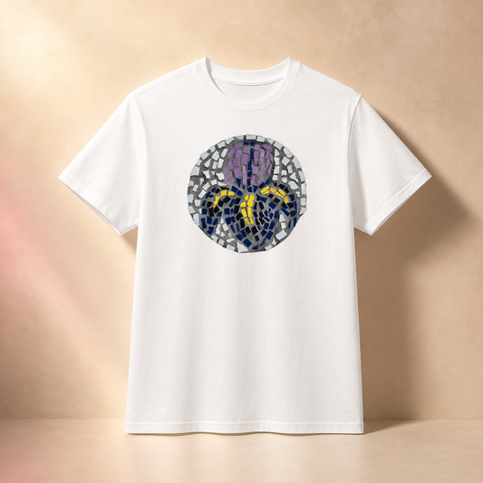 “Iris Mosaic Coaster” Unisex Ultra Cotton Tee | Floral Mosaic Art Shirt