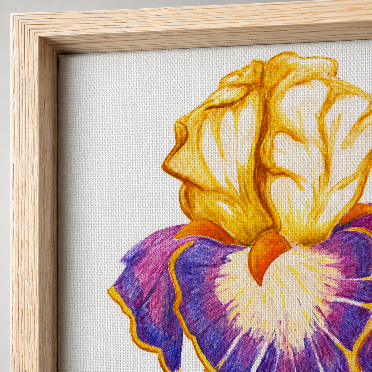 Iris of Solara Framed Canvas Print | Floral Wall Art with Meaning