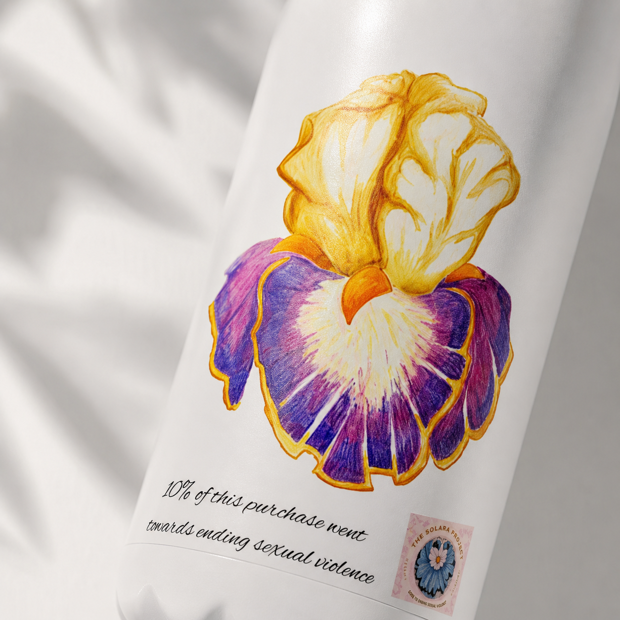 Iris of Solara Stainless Steel Water Bottle | Floral Art Insulated Bottle