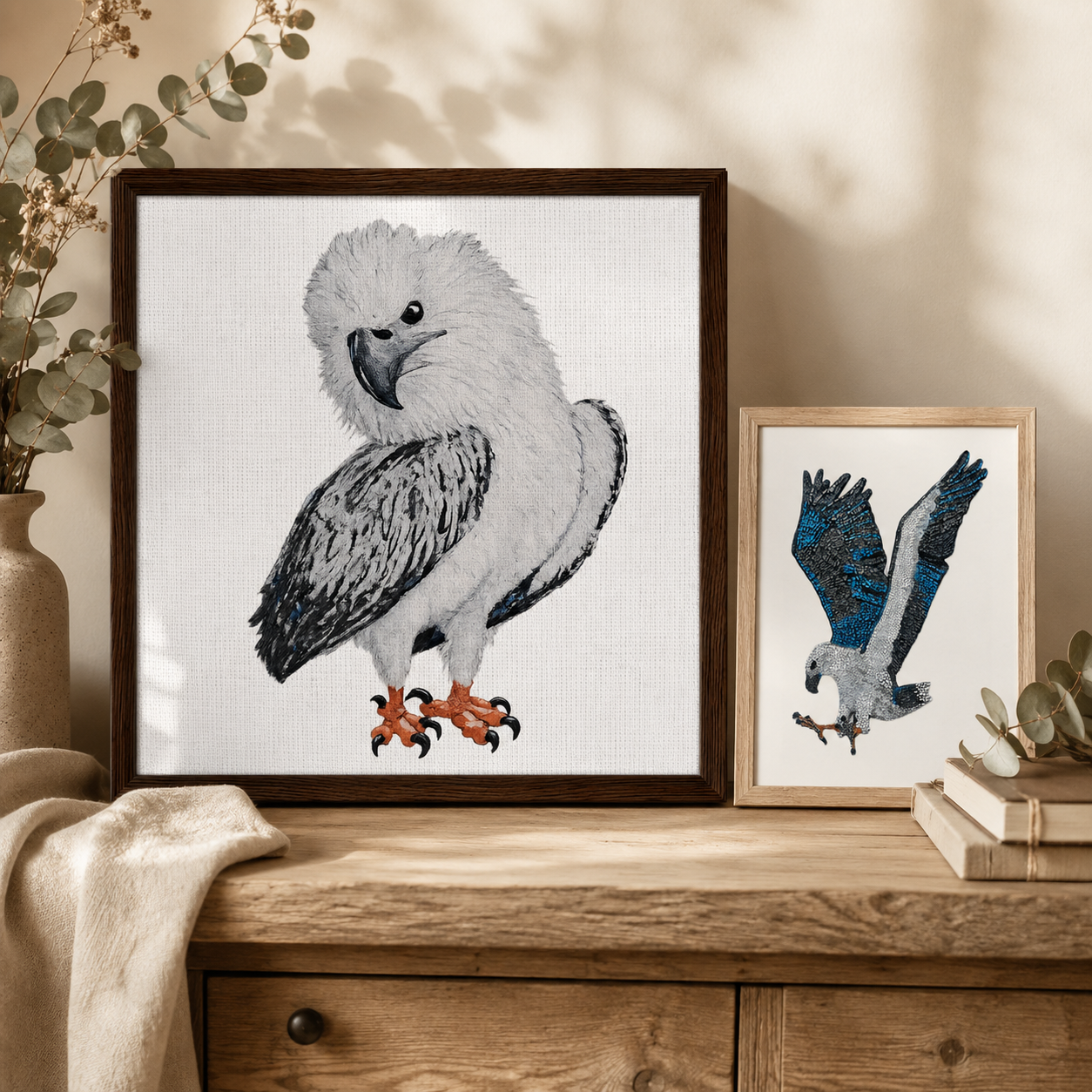 Framed Canvas |"Just a Lil Nibble" White-bellied Sea Eagle Artwork