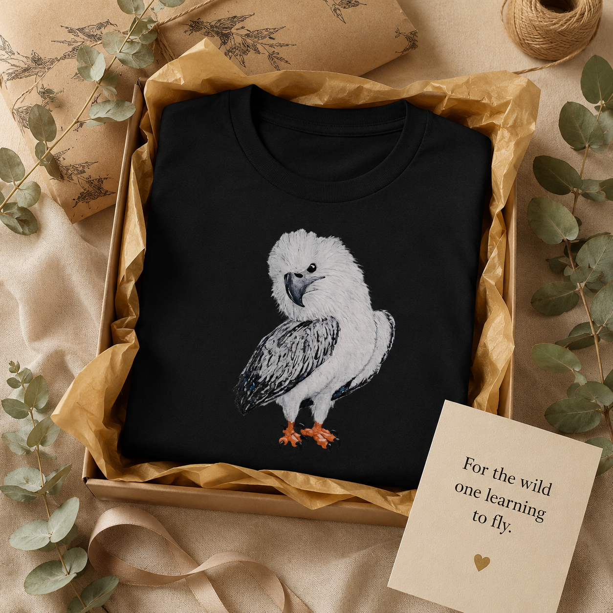 Ultra Cotton Unisex Crewneck T-shirt | Clothing | "Just a Lil Nibble" White-bellied Sea Eagle Artwork