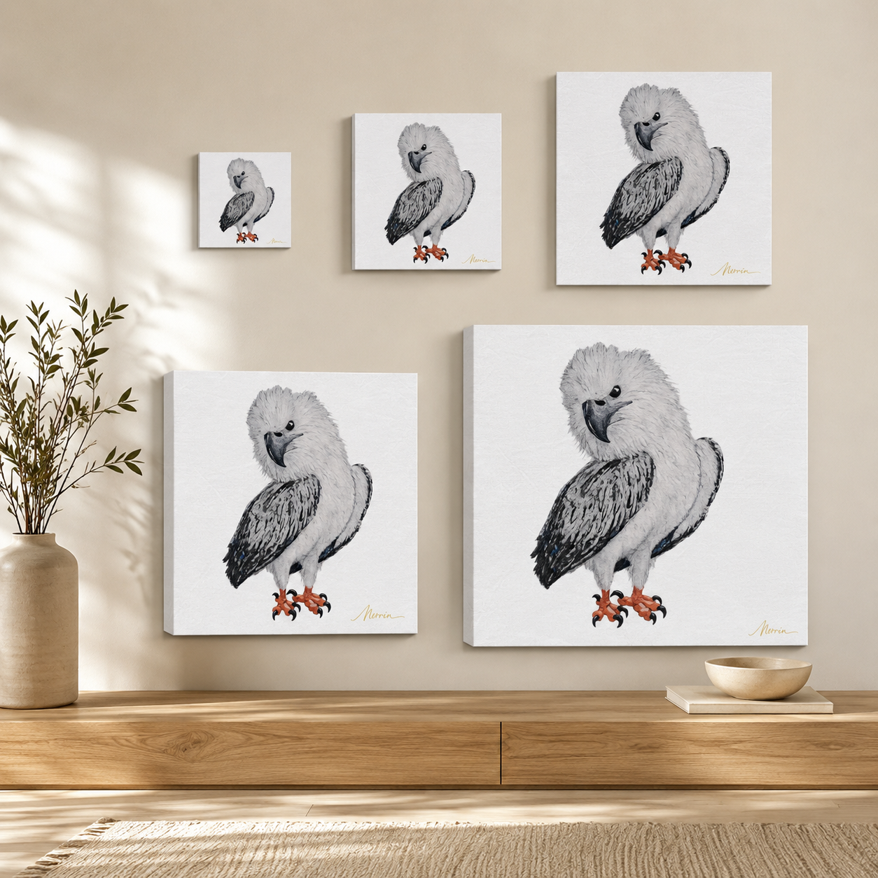 Canvas Print Wall Art |"Just a Lil Nibble" White-bellied Sea Eagle Artwork