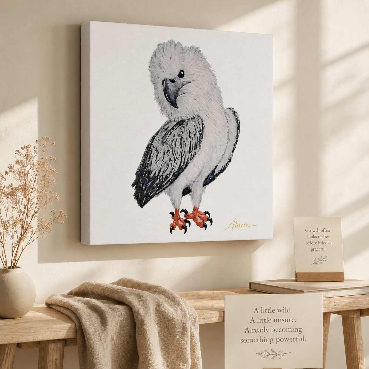 Canvas Print Wall Art |"Just a Lil Nibble" White-bellied Sea Eagle Artwork