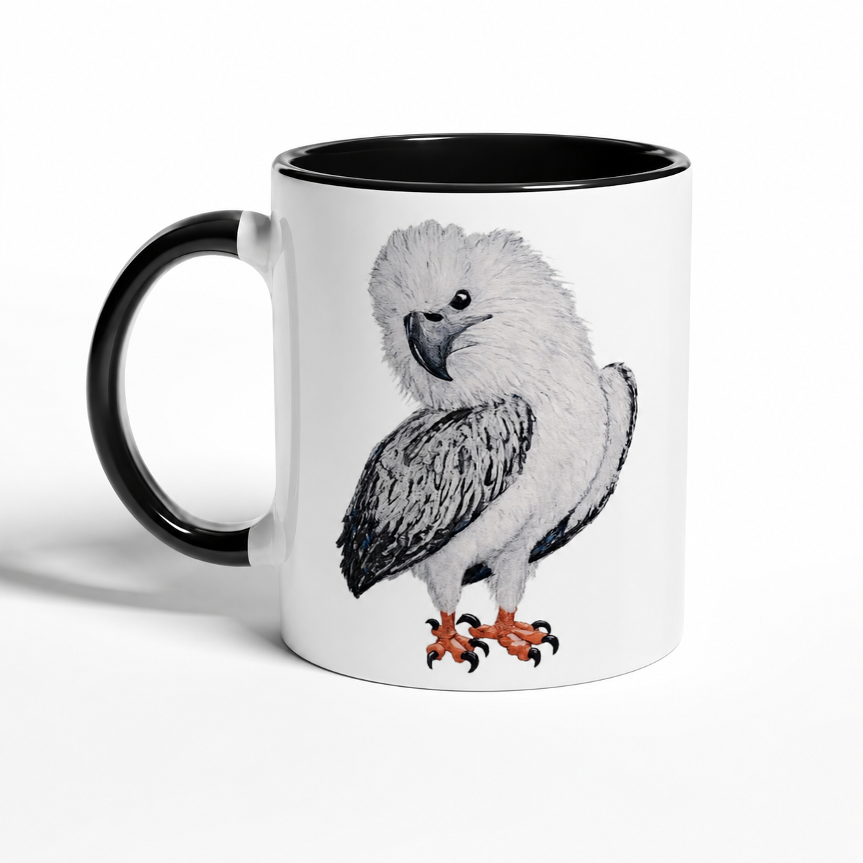 White 11oz Ceramic Mug with Color Inside | "Just a Lil Nibble" White-bellied Sea Eagle Artwork