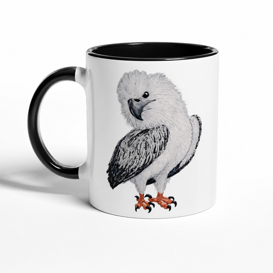 White 11oz Ceramic Mug with Color Inside | "Just a Lil Nibble" White-bellied Sea Eagle Artwork