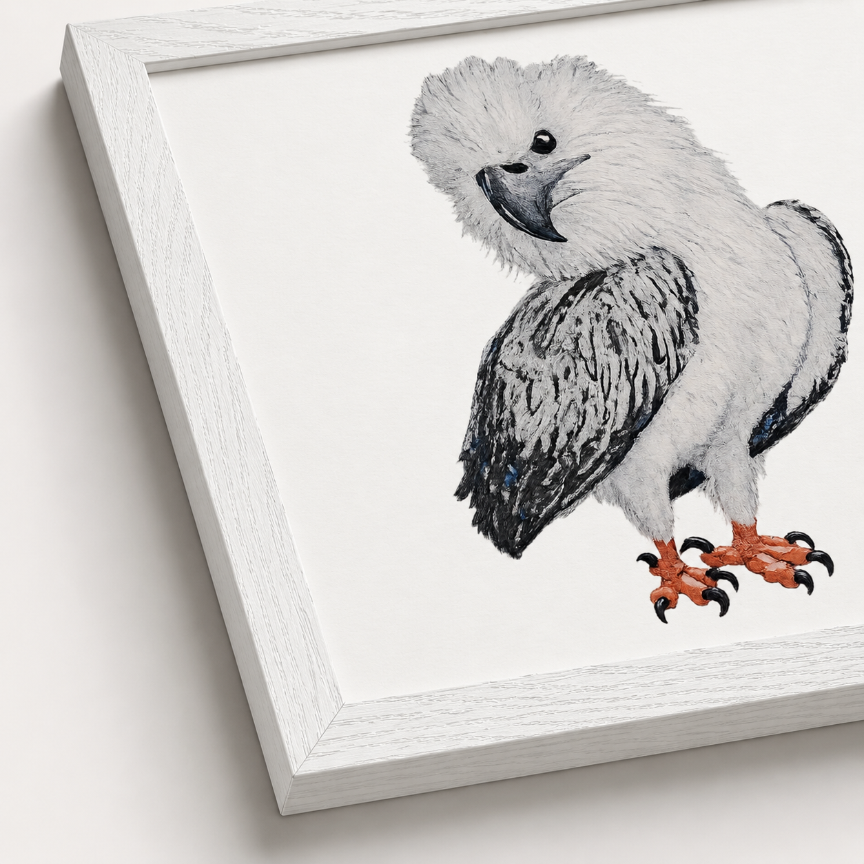 Premium Wooden Framed Poster With Museum-Quality Matte Paper | "Just a Lil Nibble" White-bellied Sea Eagle Artwork
