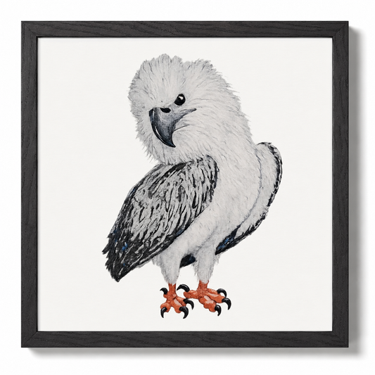 Premium Wooden Framed Poster With Museum-Quality Matte Paper | "Just a Lil Nibble" White-bellied Sea Eagle Artwork