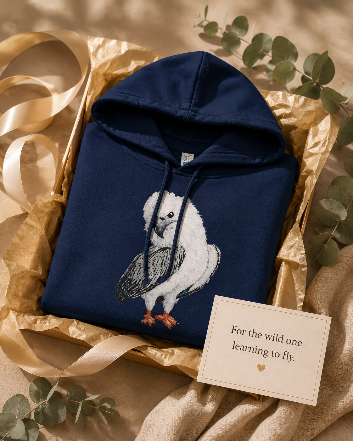 Premium Unisex Pullover Hoodie | Clothing | "Just a Lil Nibble" White-bellied Sea Eagle Artwork