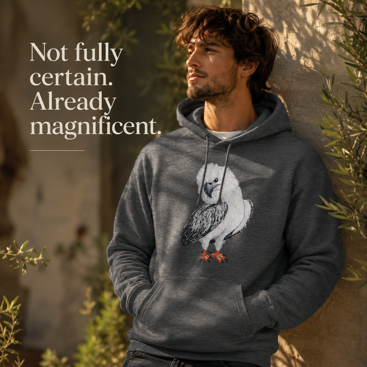 Premium Unisex Pullover Hoodie | Clothing | "Just a Lil Nibble" White-bellied Sea Eagle Artwork