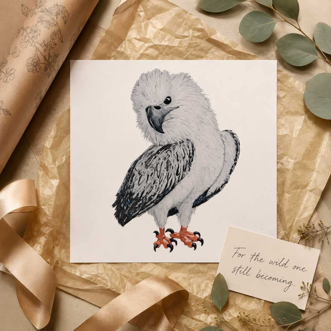 Fine Art Poster Print Wall Art | "Just a Lil Nibble" White-bellied Sea Eagle Artwork