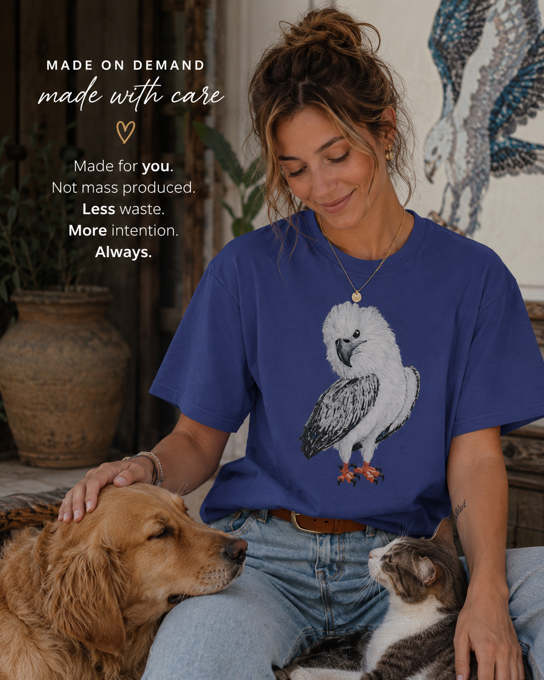 Ultra Cotton Unisex Crewneck T-shirt | Clothing | "Just a Lil Nibble" White-bellied Sea Eagle Artwork