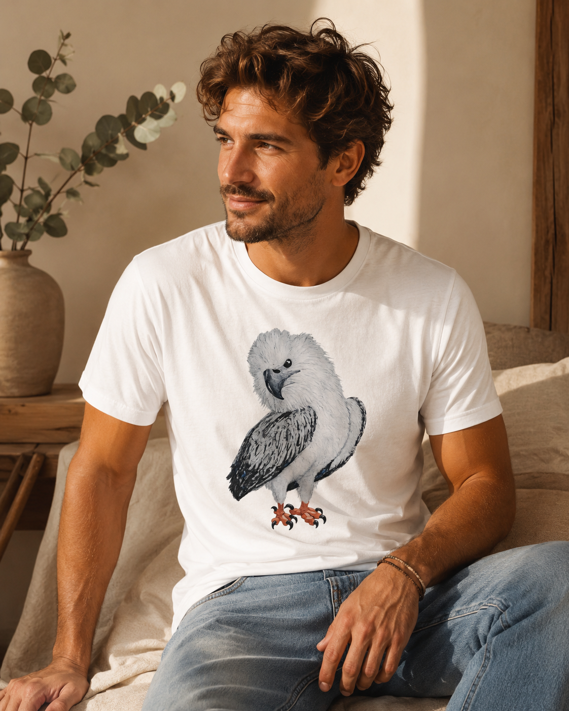 Ultra Cotton Unisex Crewneck T-shirt | Clothing | "Just a Lil Nibble" White-bellied Sea Eagle Artwork