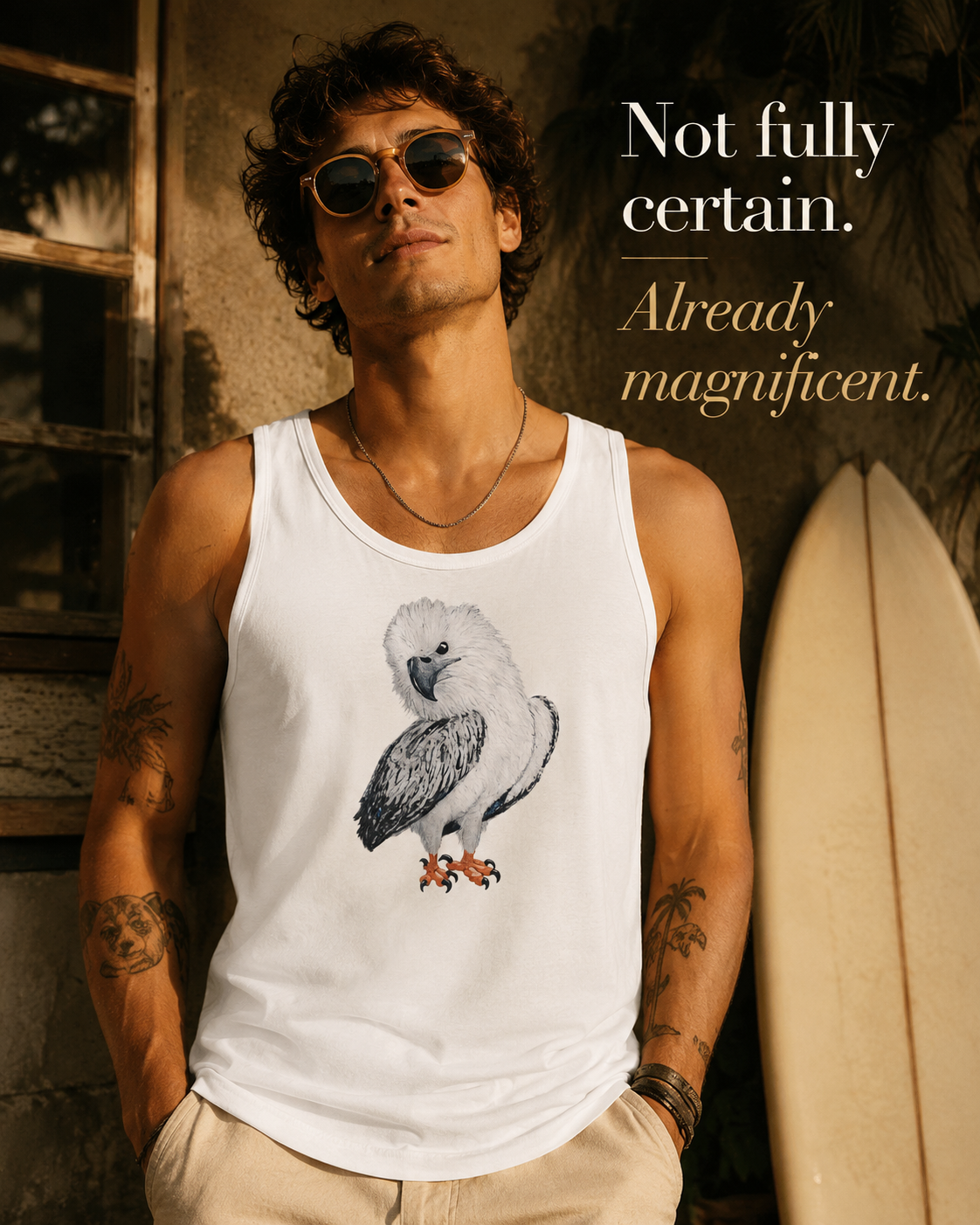 Premium Unisex Tank Top | Clothing | "Just a Lil Nibble" White-bellied Sea Eagle