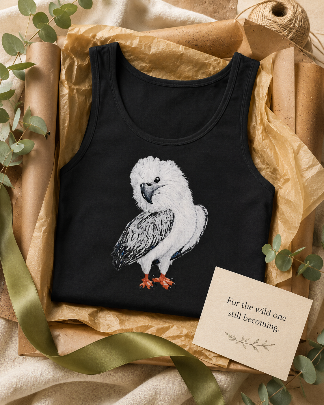 Premium Unisex Tank Top | Clothing | "Just a Lil Nibble" White-bellied Sea Eagle