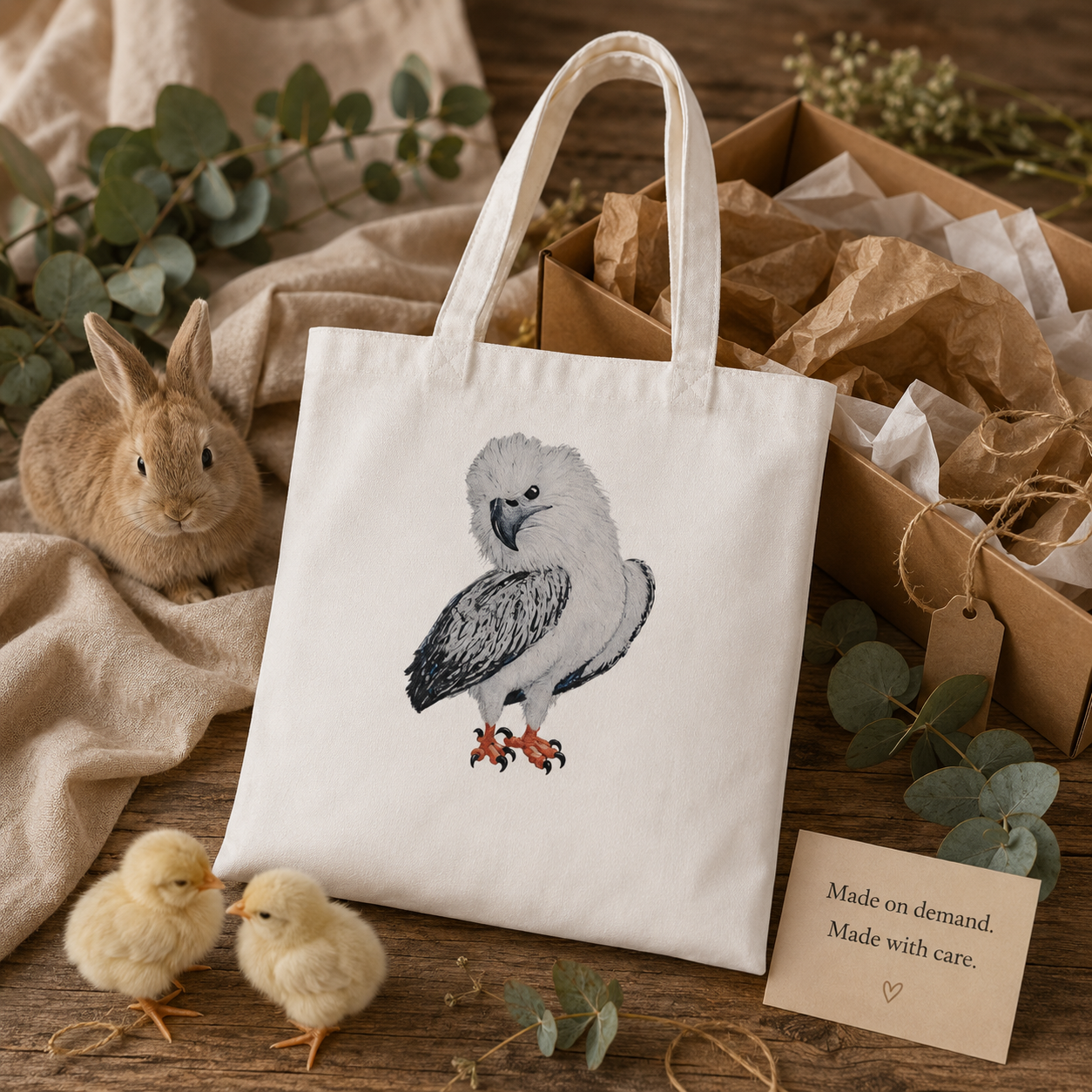 Classic Tote Bag | Useful Everyday Clothing | "Just a Lil Nibble" White-bellied Sea Eagle Artwork