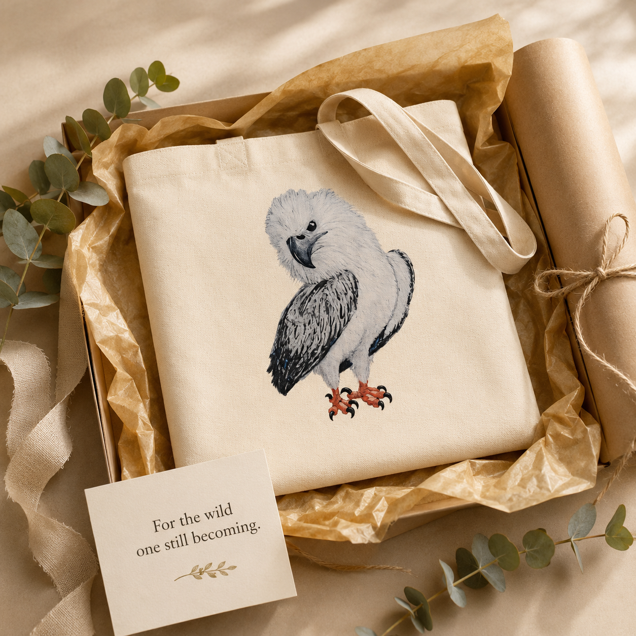 Classic Tote Bag | Useful Everyday Clothing | "Just a Lil Nibble" White-bellied Sea Eagle Artwork