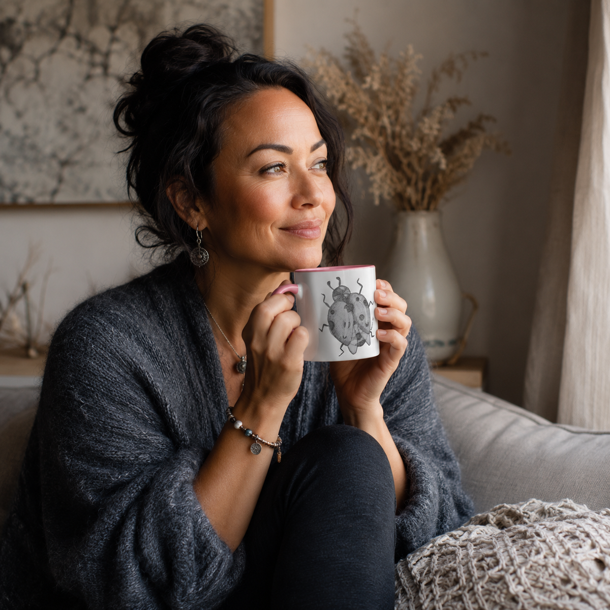 Lady of Ashes Ceramic Mug | 11oz Colour-Accent Art Mug