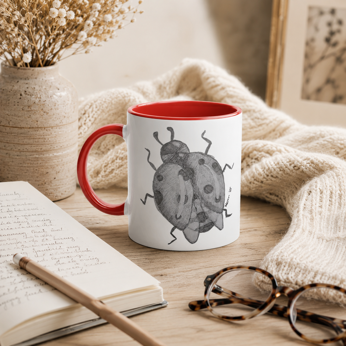 Lady of Ashes Ceramic Mug | 11oz Colour-Accent Art Mug
