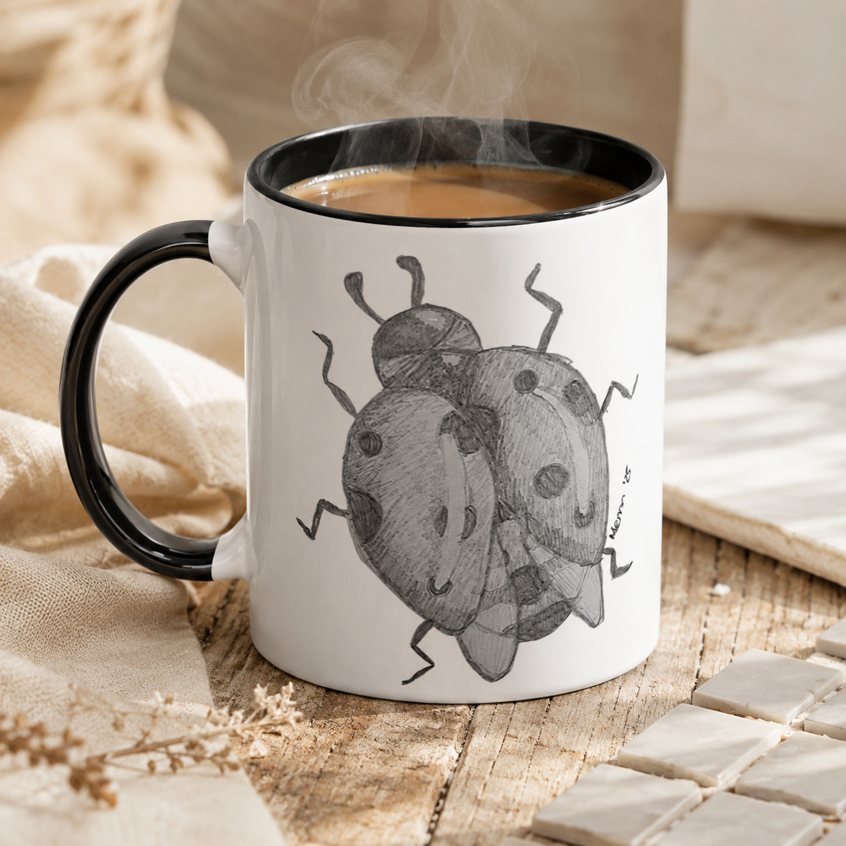 Lady of Ashes Ceramic Mug | 11oz Colour-Accent Art Mug