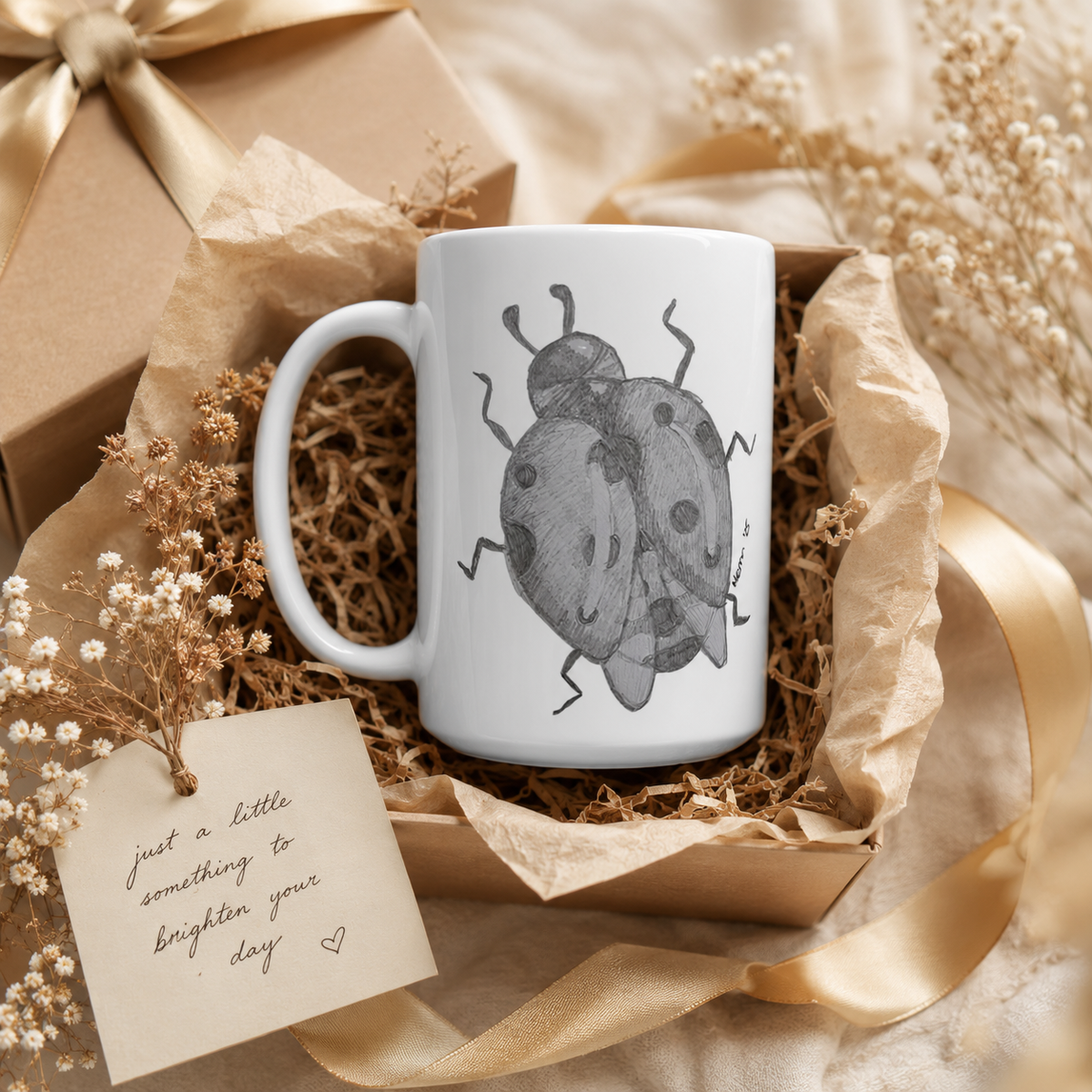 The Lady of Ashes Ceramic Mug | 15oz Symbolic Ladybird Art Mug