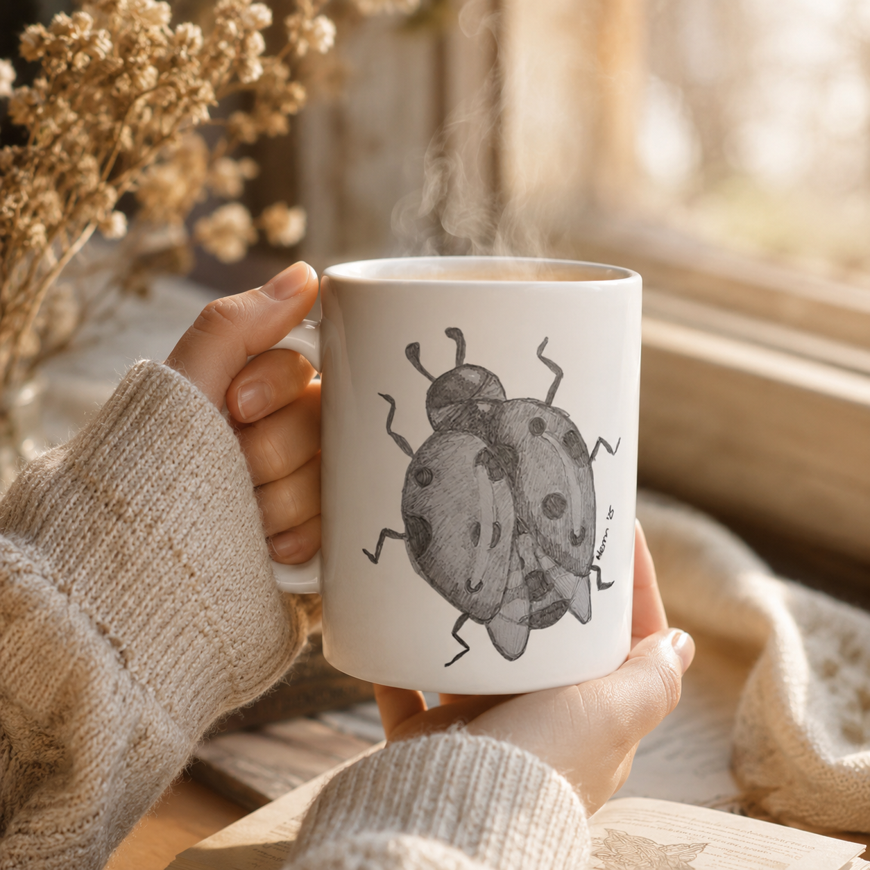 The Lady of Ashes Ceramic Mug | 15oz Symbolic Ladybird Art Mug