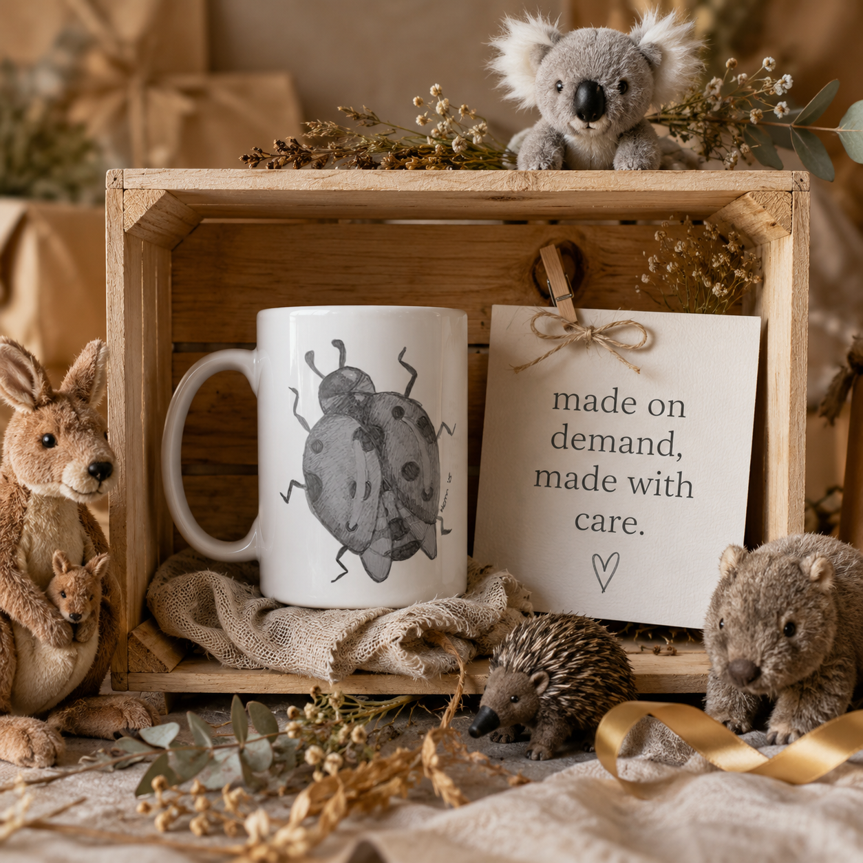 The Lady of Ashes Ceramic Mug | 15oz Symbolic Ladybird Art Mug
