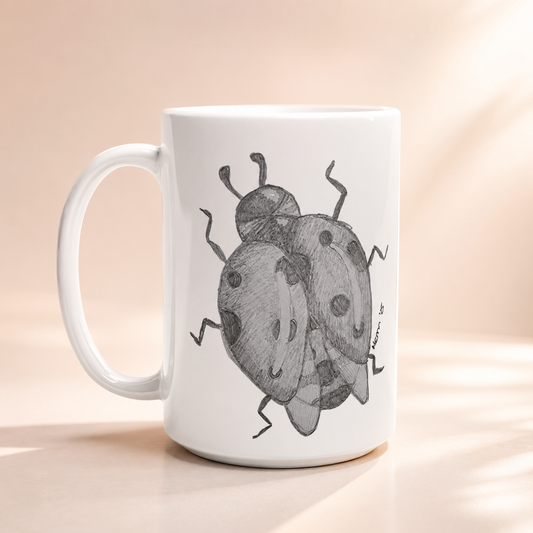The Lady of Ashes Ceramic Mug | 15oz Symbolic Ladybird Art Mug