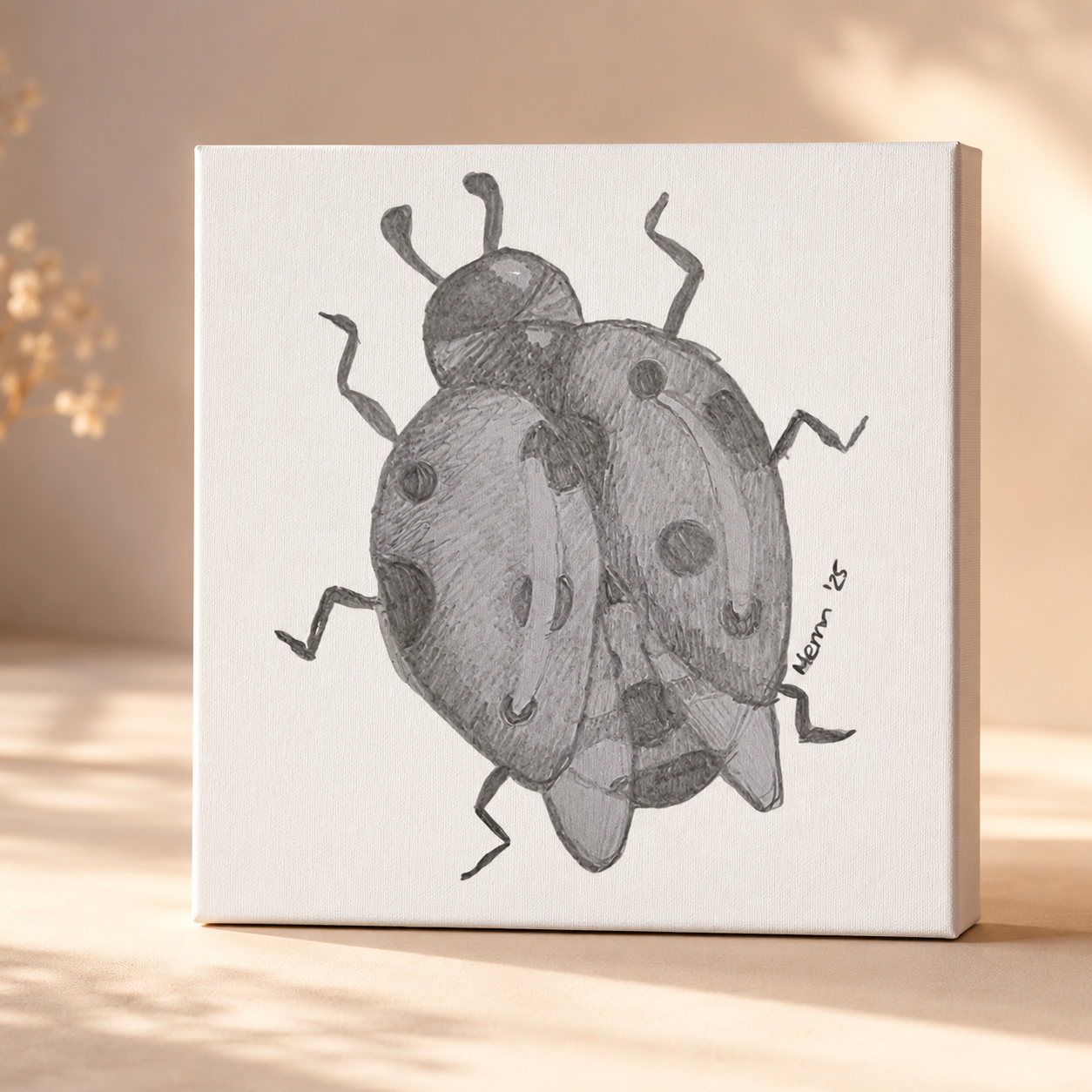The Lady of Ashes Canvas Print | Symbolic Ladybird Wall Art