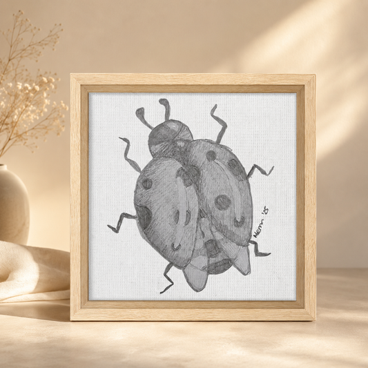 The Lady of Ashes Framed Canvas Print | Symbolic Ladybird Wall Art