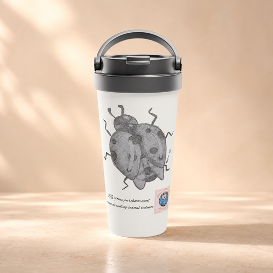 Lady of Ashes Travel Mug | Stainless Steel Ladybird Art Mug