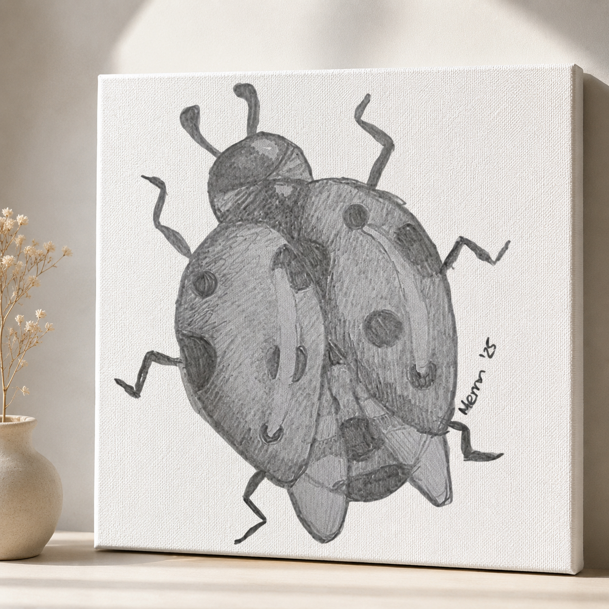 The Lady of Ashes Canvas Print | Symbolic Ladybird Wall Art