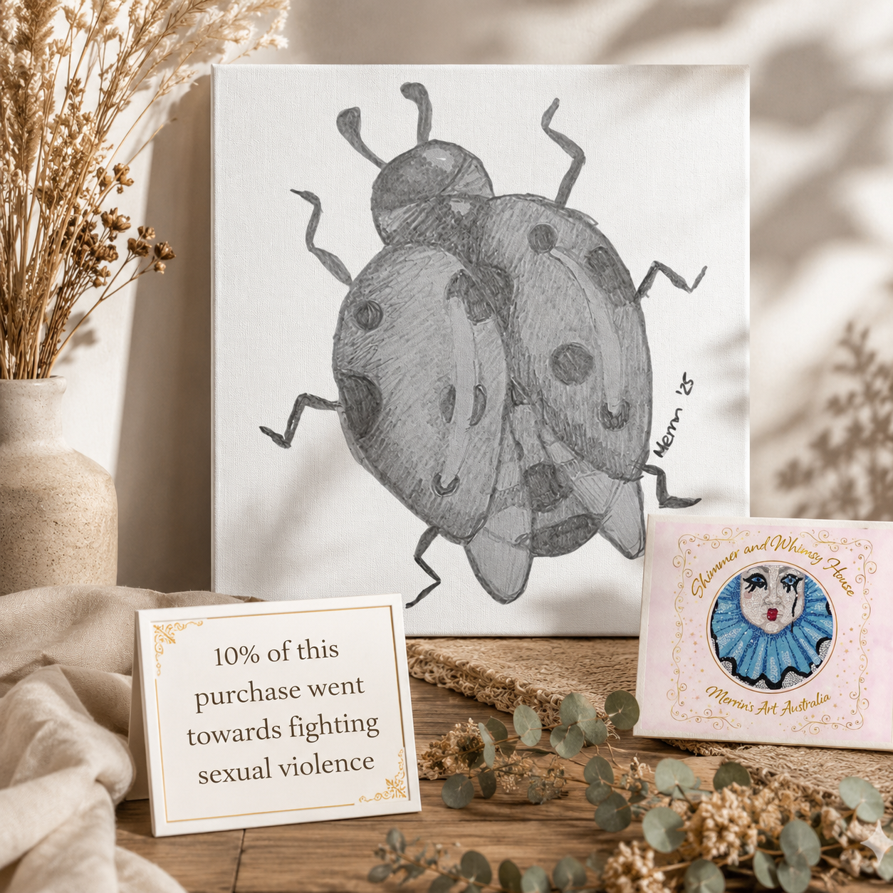 The Lady of Ashes Canvas Print | Symbolic Ladybird Wall Art