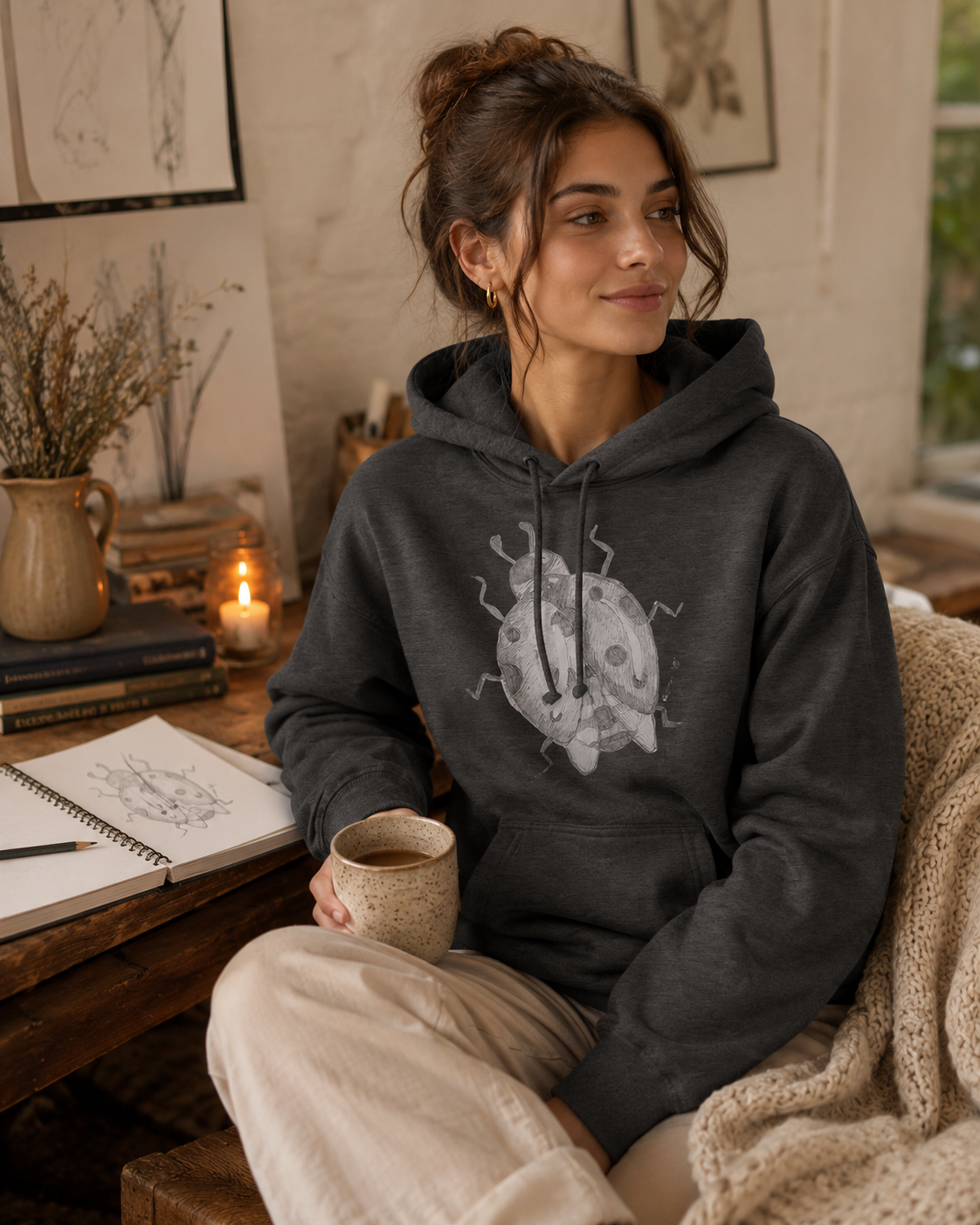 Lady of Ashes Hoodie | Symbolic Ladybird Art Hoodie