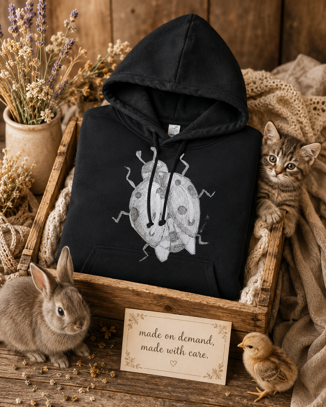 Lady of Ashes Hoodie | Symbolic Ladybird Art Hoodie