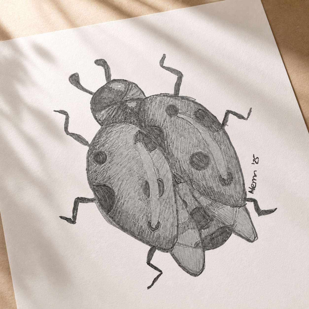 Lady of Ashes Fine Art Poster | Symbolic Ladybird Wall Art About Acceptance