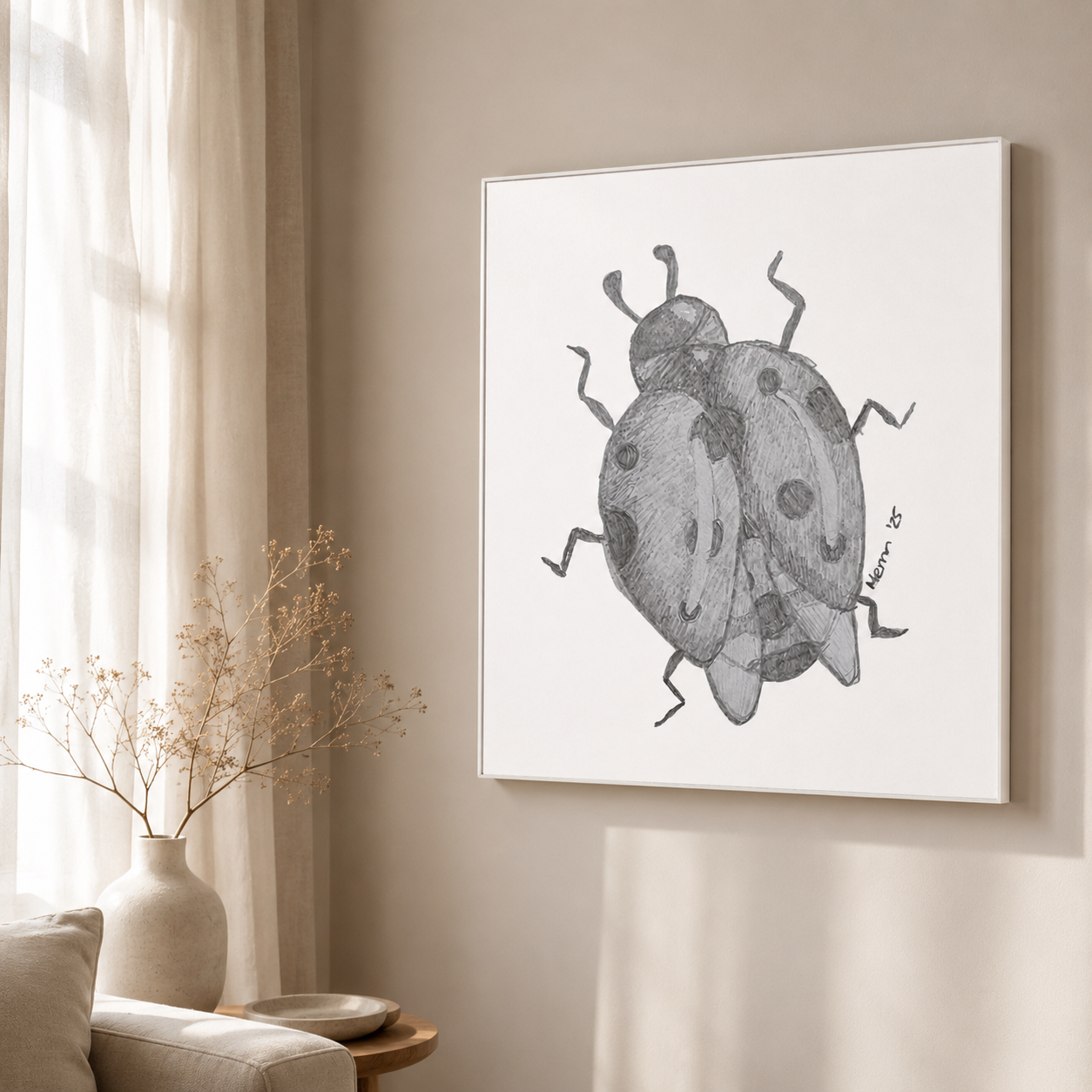 Lady of Ashes Fine Art Poster | Symbolic Ladybird Wall Art About Acceptance
