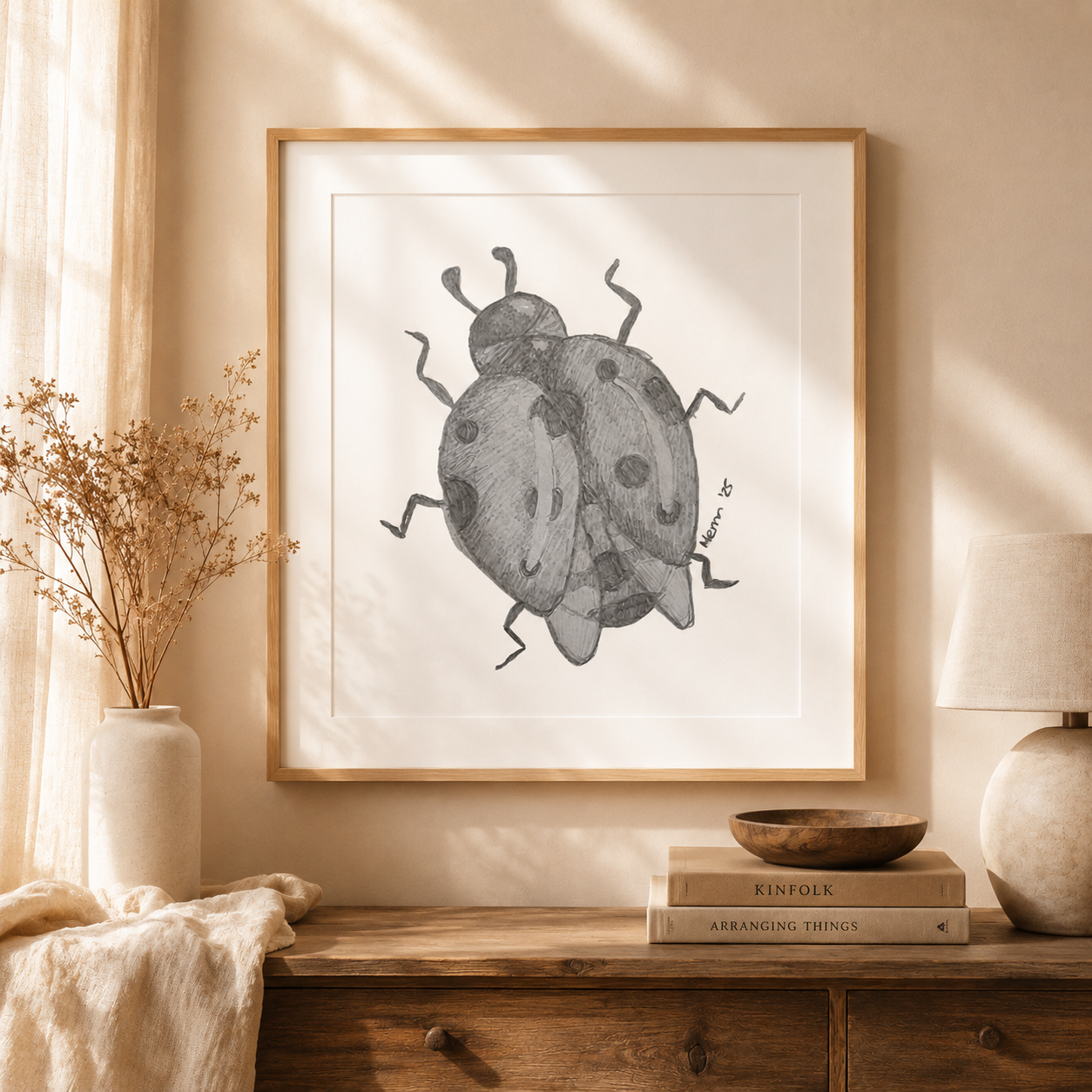 Lady of Ashes Fine Art Poster | Symbolic Ladybird Wall Art About Acceptance