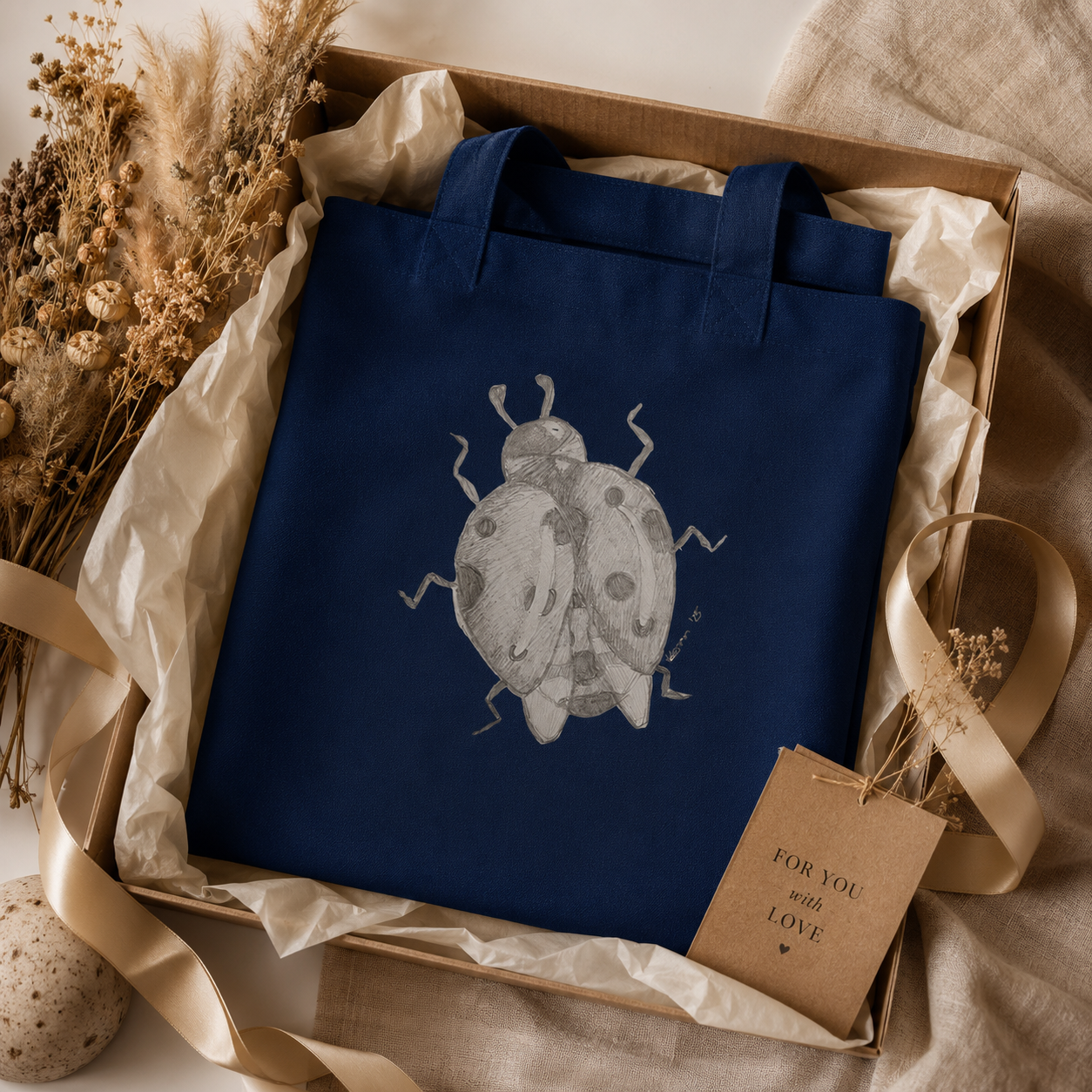 Lady of Ashes Tote Bag | Symbolic Ladybird Cotton Tote Bag
