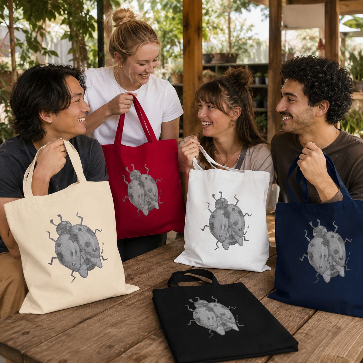 Lady of Ashes Tote Bag | Symbolic Ladybird Cotton Tote Bag
