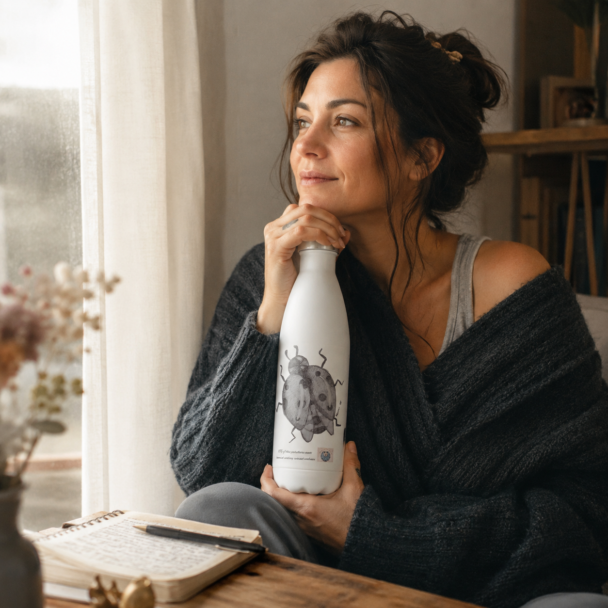 Lady of Ashes 17oz Stainless Steel Water Bottle | Insulated Art Bottle