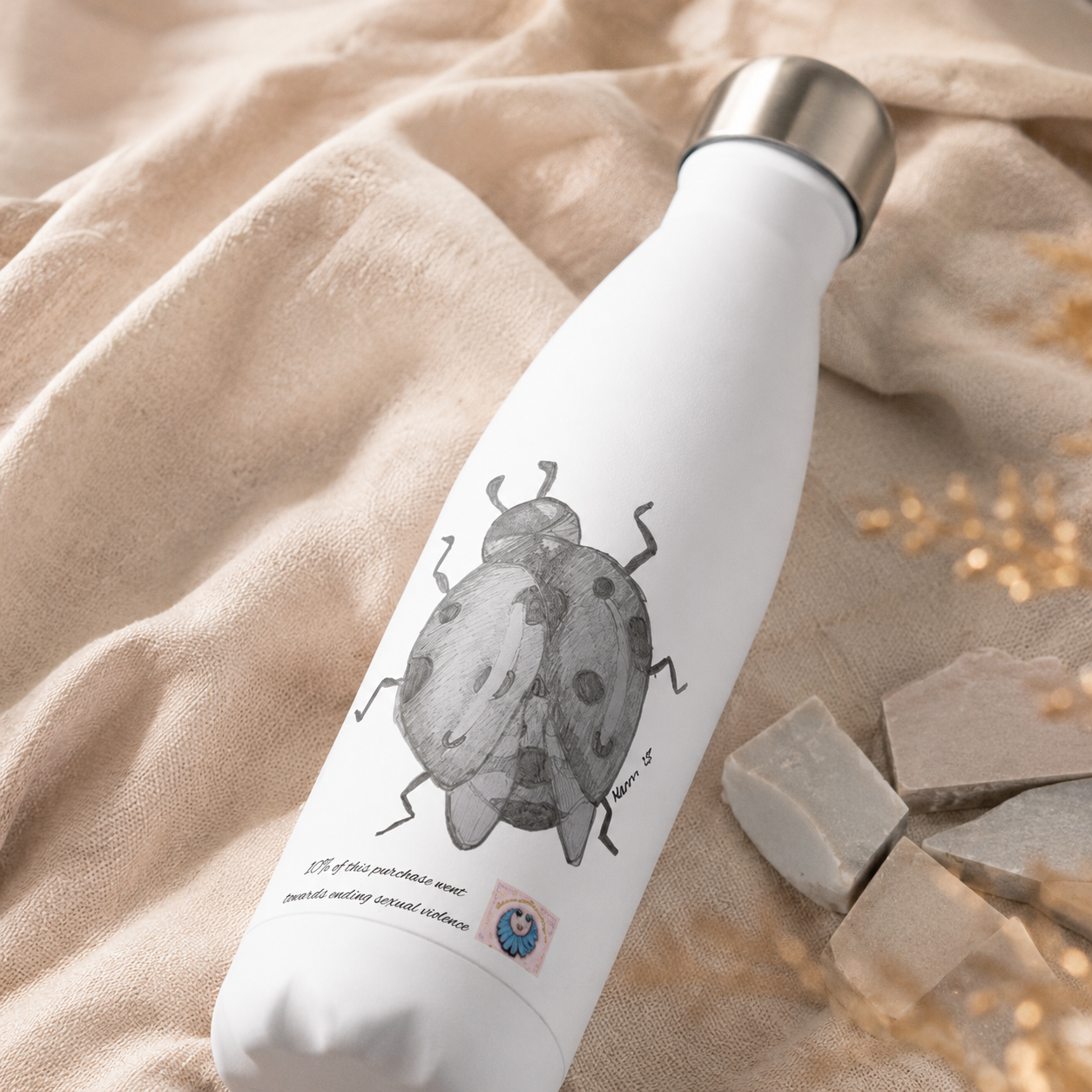 Lady of Ashes 17oz Stainless Steel Water Bottle | Insulated Art Bottle